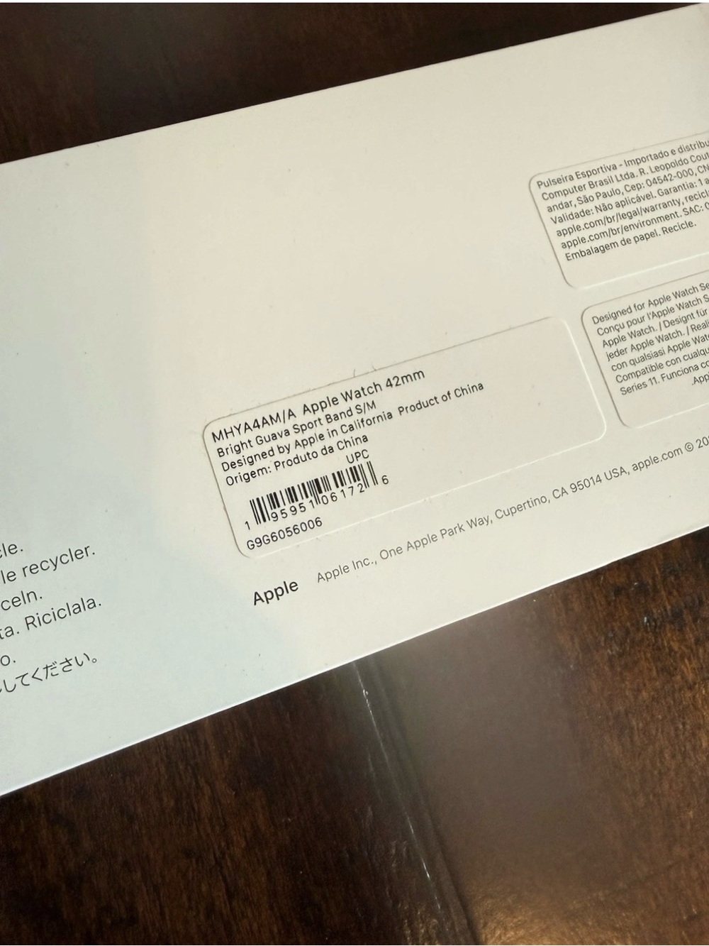 NEW + OEM Apple Watch Sport Band | Bright Guava Red | MHYA4AM/A | 42mm S/M NIB - Picture 5 of 7